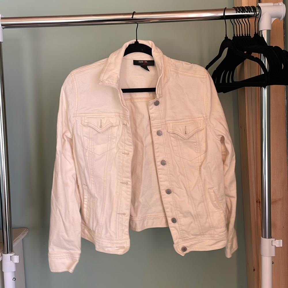 Style and Co Jeans cream jean jacket
